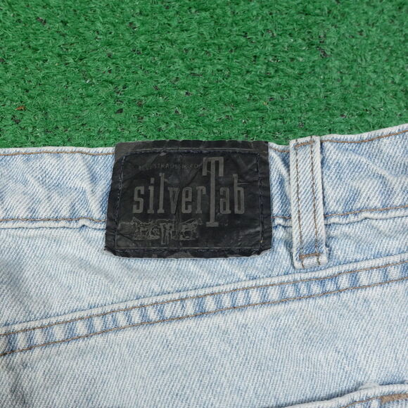 VINTAGE LEVI'S SILVERTAB LOOSE LIGHT WASH DENIM BLUE JEANS 38X30 (37X29) **READ - Picture 10 of 16